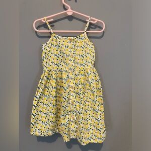 Girls Vignette lemon sundress with‎ button detail and adjustable straps